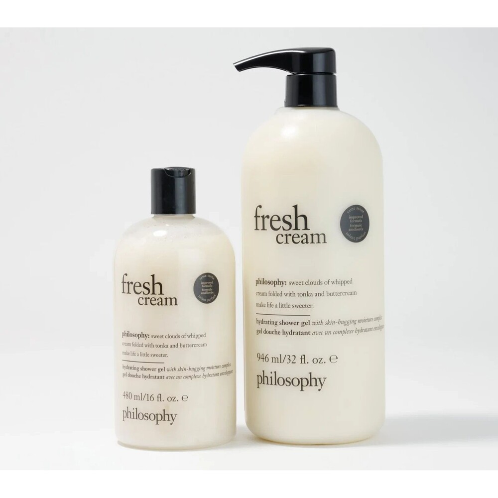 Philosophy Fresh Cream Shampoo Bath & Shower Gel Duo 32 oz + 16 oz Super-Size